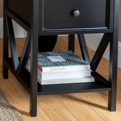 Set Of 2 Farmhouse Single Drawer V Frame Nightstands - Saracina Home 10 Set Of 2 Farmhouse Single Drawer V Frame Nightstands - Saracina Home - Image 8