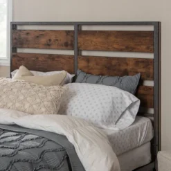 Queen Urban Chic Metal And Wood Plank Bed Brown - Saracina Home -Furni Style Shop GUEST 78298f79 4b56 4b36 9286 ecf432a2b0f1