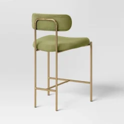 Orion Luxe Backed Counter Height Barstool With Brass Legs Olive Green Velvet - Threshold™ -Furni Style Shop GUEST 7e783766 9223 4da7 9627 10de0ab7294f