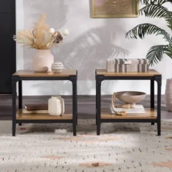 Set Of 2 Benny Urban Industrial Angle Iron Side Tables - Saracina Home -Furni Style Shop GUEST 805a5e76 b2c9 47bf ac9c 7696f3043384