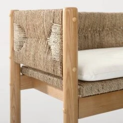 Elden Wood Bench With Woven Back And Loose Cushion Seat - Threshold™ Designed With Studio McGee -Furni Style Shop GUEST 80c860d6 fb10 4439 978d 5bcb29b2d57b
