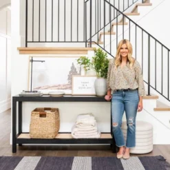 Console Table With Woven Rattan Shelf Black - Threshold™ Designed With Studio McGee 20 Console Table With Woven Rattan Shelf Black - Threshold™ Designed With Studio McGee -Furni Style Shop GUEST 8850858f 6d86 4502 8112 f583beb8eb20
