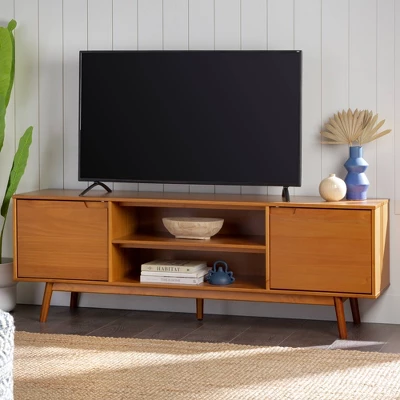 Solid Wood Mid-Century Modern TV Stand For TVs Up To 80" - Saracina Home 16 Solid Wood Mid-Century Modern TV Stand For TVs Up To 80" - Saracina Home - Image 14
