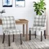 2pk Harman Contemporary Upholstered Plaid Dining Chairs Gray/Light Beige/Brown - Christopher Knight Home -Furni Style Shop GUEST 8bc32428 9664 4bd6 976b bf311679a007