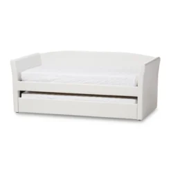 Twin Camino Modern And Contemporary Faux Leather Upholstered Daybed With Guest Trundle Bed - Baxton Studio -Furni Style Shop GUEST 8c50bd10 39aa 4377 8172 b3bffc60c94e