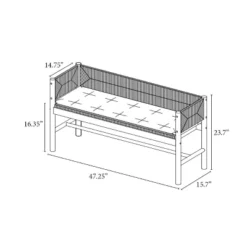 Elden Wood Bench With Woven Back And Loose Cushion Seat - Threshold™ Designed With Studio McGee -Furni Style Shop GUEST 8f053347 15e4 4064 81c1 72a38bf0a4d6