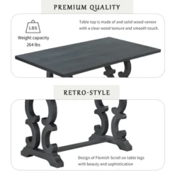 6 PCS Retro Dining Set With Unique-designed Table And Upholstered Chair-ModernLuxe -Furni Style Shop GUEST 92a39d7a d42d 44b6 af94 926854eed90a