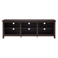 Transitional 6 Cubby Wood Open Storage Wood TV Stand For TVs Up To 80"- Saracina Home -Furni Style Shop GUEST 92fe5691 6d10 45aa a903 60b396346c9f
