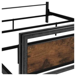 Queen Urban Chic Metal And Wood Plank Bed Brown - Saracina Home -Furni Style Shop GUEST 96ec04c6 8825 401d a458 94fb7b509933