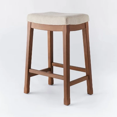 Candor Wood And Upholstered Saddle Counter Height Barstool - Threshold™ 10 Candor Wood And Upholstered Saddle Counter Height Barstool - Threshold™ - Image 8