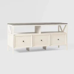 Farmhouse 3 Drawer Wood TV Stand For TVs Up To 65" - Saracina Home 39 Farmhouse 3 Drawer Wood TV Stand For TVs Up To 65" - Saracina Home -Furni Style Shop GUEST 9c05f01d 83d8 411e ae5d 3185861747c7