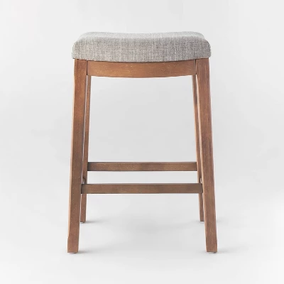 Candor Wood And Upholstered Saddle Counter Height Barstool - Threshold™ 4 Candor Wood And Upholstered Saddle Counter Height Barstool - Threshold™ - Image 2
