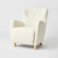 Kessler Wingback Faux Sherling Accent Chair Cream - Threshold™ Designed With Studio McGee -Furni Style Shop GUEST a09f34e6 88c9 4d02 ba31 f262090269f8