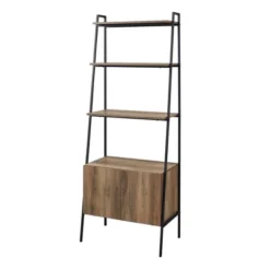 72" Open Shelf And Closed Storage Cabinet Ladder Bookcase - Saracina Home -Furni Style Shop GUEST a549211b d335 42ba adc5 7d826ec271f5