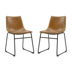 Set Of 2 Laslo Modern Upholstered Faux Leather Dining Chairs - Saracina Home -Furni Style Shop GUEST a575f745 32e2 4880 af78 c97be1dbada8