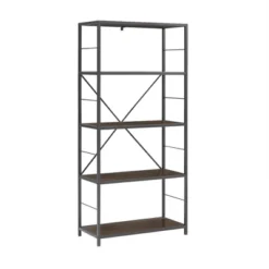 63" 4 Shelf Industrial Transitional Tall Bookshelf - Saracina Home -Furni Style Shop GUEST ab82027f f17b 4ed3 b4bd 3cb00f9141d7