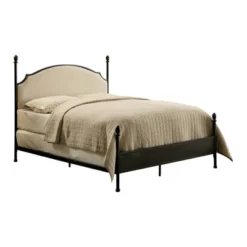 Geraldine Upholstered Headboard Poster Panel Bed Powder Coated Gun Metal - HOMES: Inside + Out -Furni Style Shop GUEST abf61064 8b97 4a66 a90a e65612d4e539