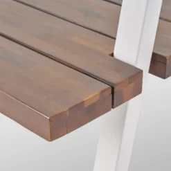 Huckleberry Rectangle Acacia Wood Patio Dining Table With Iron Plant Hanger Dark Brown/White - Christopher Knight Home -Furni Style Shop GUEST af676181 7153 4cb0 a368 3583d1a998d0