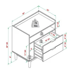 2pk Mid-Century Modern Solid Wood 2 Drawer Storage Nightstands - Saracina Home -Furni Style Shop GUEST b4a44f9f b4b8 4593 b2f1 f1a651c0f8e1