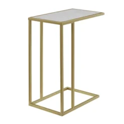 23" Modern Rectangle Two-Tone C Side Table With Metal Base - Saracina Home -Furni Style Shop GUEST b65b9434 3351 4d65 bc48 b2c7d25596f8