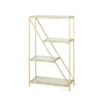 Kokesh Modern Glam Tempered Glass 3 Shelf Asymmetrical Bookcase Gold - Christopher Knight Home -Furni Style Shop GUEST b6edcb18 234e 4d42 bf70 c072317c943f