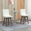 HOMCOM Bar Stools Set Of 2, Swivel Bar Chairs, 25.5" High Fabric Tufted Breakfast Barstools For Kitchen Counter, Cream White -Furni Style Shop GUEST bed2c6ca a45c 4890 8102 49c5703e4267