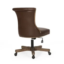 Coulee Contemporary Upholstered Roll Back Swivel Office Chair Dark Brown/Natural - Christopher Knight Home 16 Coulee Contemporary Upholstered Roll Back Swivel Office Chair Dark Brown/Natural - Christopher Knight Home -Furni Style Shop GUEST c03648fb 16a5 4f47 8051 bb120f237be5