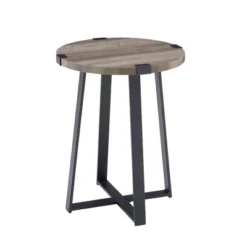 Wrightson Urban Industrial Faux Wrap Leg Round Side Table - Saracina Home -Furni Style Shop GUEST c0dad188 2808 4653 a67c 8188c7921417