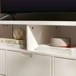 Cara Mid-Century Modern 3 Drawer Corner TV Stand For TVs Up To 58" - Saracina Home -Furni Style Shop GUEST c84185b3 2218 44f2 8f9f 46919812d8aa