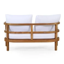 2pc Ellendale Outdoor Acacia Wood Loveseat & Coffee Table Teak/White - Christopher Knight Home -Furni Style Shop GUEST cd4af724 df56 4a28 be7d da6d8f55bc12