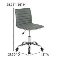 Emma And Oliver Low Back Designer Armless Ribbed Swivel Task Office Chair -Furni Style Shop GUEST d0e699da fac0 4ff7 9690 360cf895b260
