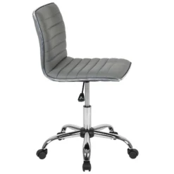 Emma And Oliver Low Back Designer Armless Ribbed Swivel Task Office Chair -Furni Style Shop GUEST d394aa10 3e64 4291 bb66 fd26bd217653