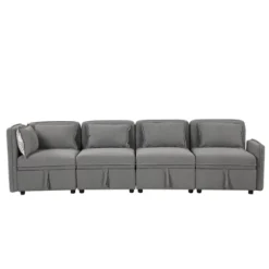 122.8" Minimalist Convertible Modular Sofa, Upholstered Sectional Sofa Couch With 5 Pillows-ModernLuxe 22 122.8" Minimalist Convertible Modular Sofa, Upholstered Sectional Sofa Couch With 5 Pillows-ModernLuxe -Furni Style Shop GUEST dce9fb95 745e 49c9 aade a8aed3acddf8