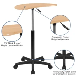 Emma And Oliver Sit To Stand Mobile Laptop Computer Desk - Portable Rolling Standing Desk -Furni Style Shop GUEST e166bd86 a477 40dc bcf6 cdc8d9149ee8