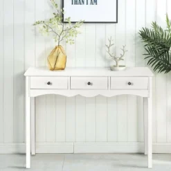 Costway Console Table Hall Table Side Table Desk Accent Table 3 Drawers Entryway White 12 Costway Console Table Hall Table Side Table Desk Accent Table 3 Drawers Entryway White -Furni Style Shop GUEST e6e72db3 43b3 42d6 95f8 7e6c90496612