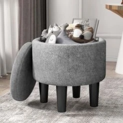 Costway Modern Accent Chair With Ottoman Armchair Barrel Sofa Chair With Footrest Grey -Furni Style Shop GUEST eb1fb0c7 75fa 4140 af2a e80c8f4cbdc0