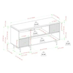 Modern Reeded Door Extendable TV Stand For TVs Up To 50" - Saracina Home -Furni Style Shop GUEST ed00bd4f d172 4e6a 8f8e 03cd201c95f3