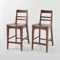 2pk Wood Ladder Back Counter Stool - Hearth & Hand™ With Magnolia -Furni Style Shop GUEST ee6c4703 9f16 41d1 a9aa 86444f5abf5f