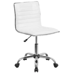 Emma And Oliver Low Back Designer Armless Ribbed Swivel Task Office Chair -Furni Style Shop GUEST ef27e240 afc6 4ff8 9de8 1a3f3578ed1b