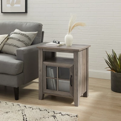 Transitional Classic Windowpane Storage Side Table - Saracina Home 3 Transitional Classic Windowpane Storage Side Table - Saracina Home