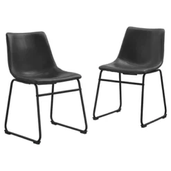 Set Of 2 Laslo Modern Upholstered Faux Leather Dining Chairs - Saracina Home -Furni Style Shop GUEST f09ca4a2 22b8 4c1e 90a5 214c5268ba1a