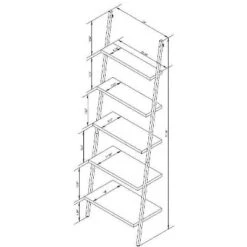 72" Loring 5 Shelf Leaning Bookshelf - Threshold™ -Furni Style Shop GUEST f0a703db 6249 4024 8139 6e1bf2368058