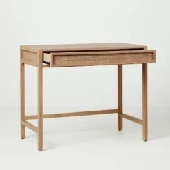 Wood & Cane Transitional Writing Desk - Hearth & Hand™ With Magnolia -Furni Style Shop GUEST f210c649 4f0c 4443 992e 4bede304898a