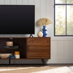 2 Door Mid-Century Modern Wood Storage TV Stand For TVs Up To 80" - Saracina Home 29 2 Door Mid-Century Modern Wood Storage TV Stand For TVs Up To 80" - Saracina Home -Furni Style Shop GUEST f40ed185 68ab 4500 888f 18709118d6c8