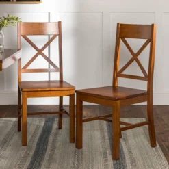 Set Of 2 Traditional Distressed Wood Dining Chairs - Saracina Home -Furni Style Shop GUEST f5098441 a476 42f8 bd14 7039d02a9ce1
