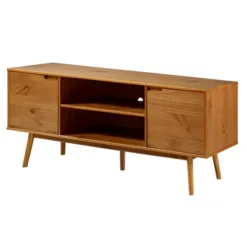 Solid Wood Mid-Century Modern TV Stand For TVs Up To 65" - Saracina Home -Furni Style Shop GUEST fd509bbf 79ac 4220 8d53 15707906feef