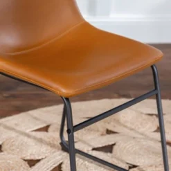 Set Of 2 Laslo Modern Upholstered Faux Leather Dining Chairs - Saracina Home -Furni Style Shop GUEST fe245bc2 14e4 4821 9570 ac728abc73e4