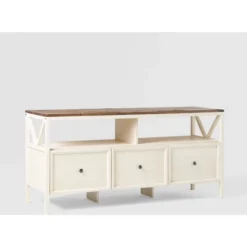 Farmhouse 3 Drawer Wood TV Stand For TVs Up To 65" - Saracina Home 41 Farmhouse 3 Drawer Wood TV Stand For TVs Up To 65" - Saracina Home -Furni Style Shop GUEST fecee8bb 867b 4497 a2fe de792e75020c