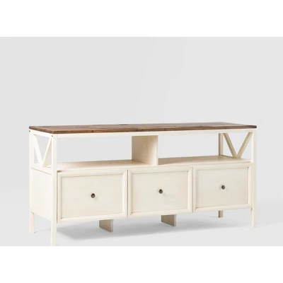 Farmhouse 3 Drawer Wood TV Stand For TVs Up To 65" - Saracina Home 22 Farmhouse 3 Drawer Wood TV Stand For TVs Up To 65" - Saracina Home - Image 20